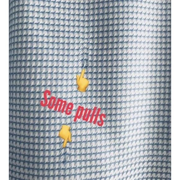 John W Nordstrom | Mens Size 17 - 33 Blue Button Up Collar Shirt Check Cuff - Picture 11 of 12